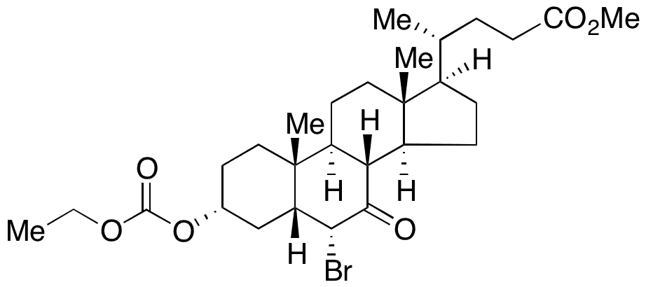 (3alpha,5beta,6alpha)-6-Bromo-3-[(ethoxycarbonyl)oxy]-7-oxo-cholan-24-oic Acid Methyl Ester - Chemical structure and product image