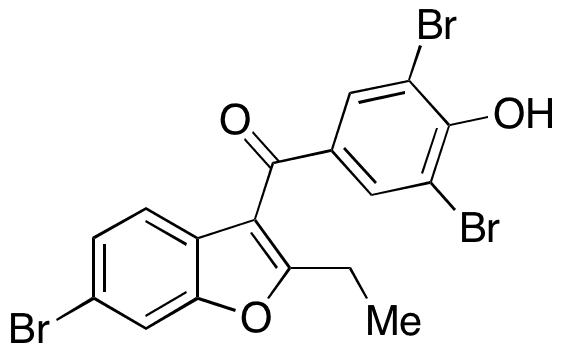 (6-Bromo-2-ethyl-3-benzofuranyl)(3,5-dibromo-4-hydroxyphenyl)methanone - Chemical structure and product image