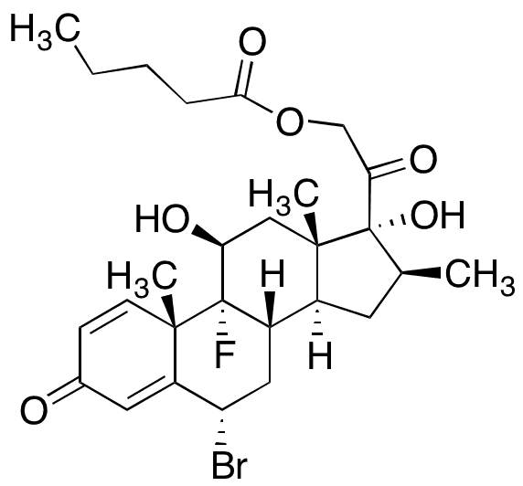 (6alpha,11beta,16beta)-6-Bromo-9-fluoro-11,17-dihydroxy-16-methyl-21-[(1-oxopentyl)oxy]-pregna-1,4-diene-3,20-dione - Chemical structure and product image