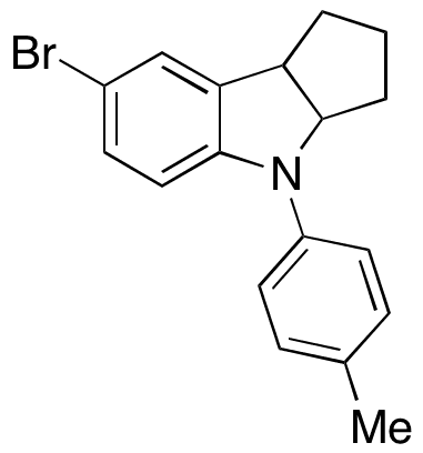 7-Bromo-â€‹1,â€‹2,â€‹3,â€‹3a,â€‹4,â€‹8b-â€‹hexahydro-â€‹4-â€‹(4-â€‹methylphenyl)â€‹cyclopent[b]â€‹indole - Chemical structure and product image