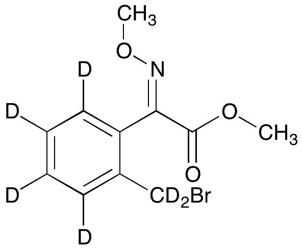 (E)-2-[2-(Bromomethyl)phenyl]-2-(methoxyimino)acetic-d6 Acid Methyl Ester - Chemical structure and product image