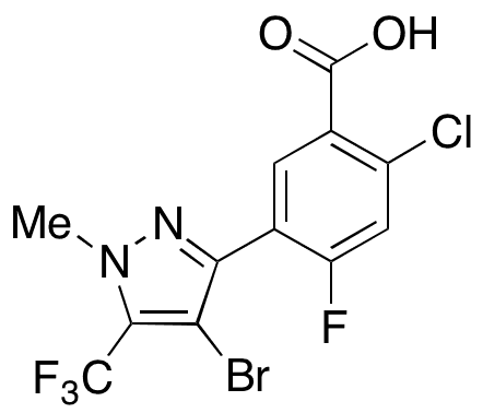 5-[4-Bromo-1-methyl-5-(trifluoromethyl)-1H-pyrazol-3-yl]-2-chloro-4-fluorobenzoic Acid - Chemical structure and product image