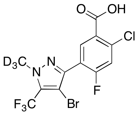 5-[4-Bromo-1-methyl-5-(trifluoromethyl)-1H-pyrazol-3-yl]-2-chloro-4-fluorobenzoic Acid-d3 - Chemical structure and product image