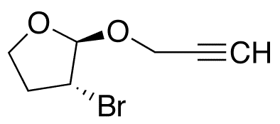 (+/-)-trans-3-Bromotetrahydro-2-(2-propynyloxy)-furan - Chemical structure and product image