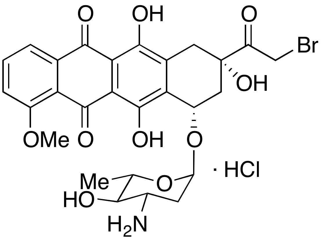 14-Bromo 4-epi-Daunorubicin Hydrochloride - Chemical structure and product image