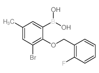 3-Bromo-2-(2-fluorobenzyloxy)-5-methylphenylboronic acid - Chemical structure and product image