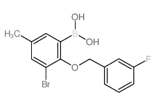 3-Bromo-2-(3-fluorobenzyloxy)-5-methylphenylboronic acid - Chemical structure and product image