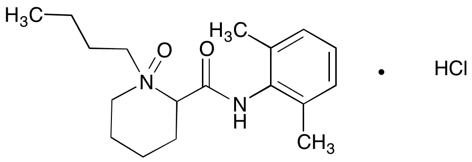Bupivacaine N-Oxide Hydrochloride Salt - Chemical structure and product image