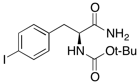 tert-Butyl [(S)-1-amino-3-(4-iodophenyl)-1-oxopropan-2-yl]carbamate - Chemical structure and product image