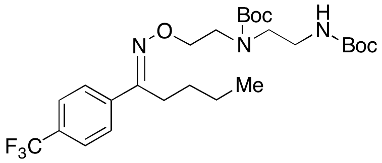 (E)-(2-((tert-Butoxycarbonyl)amino)ethyl)(2-(((1-(4-(trifluoromethyl)phenyl)pentylidene)amino)oxy)ethyl)carbamic Acid tert-Butyl Ester - Chemical structure and product image