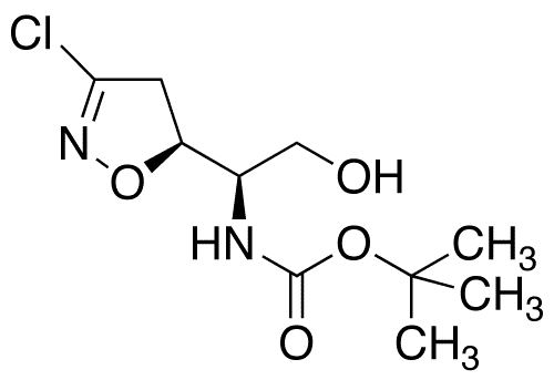 N-tert-Butoxycarbonyl (beta R,5S)-beta-Amino-3-chloro-4,5-dihydro-5-isoxazoleethanol - Chemical structure and product image