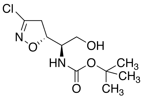 N-tert-Butoxycarbonyl (betaR,5R)-beta-Amino-3-chloro-4,5-dihydro-5-isoxazoleethanol - Chemical structure and product image