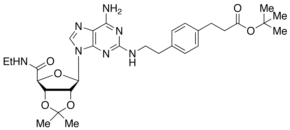 2-[[4-[2-(tert-Butoxycarbonyl)ethyl]phenylethyl]amino]2â€™,3â€™-O-isopropylideneadenosine-5â€™-N-ethylcarboxamide - Chemical structure and product image