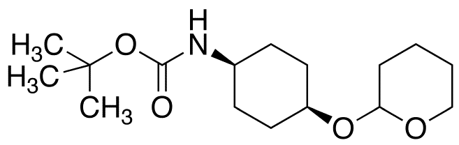 cis-[2-(4-tert-Butyloxycarbonylamino)cyclohexyloxy]tetrahydro-2H-pyran - Chemical structure and product image