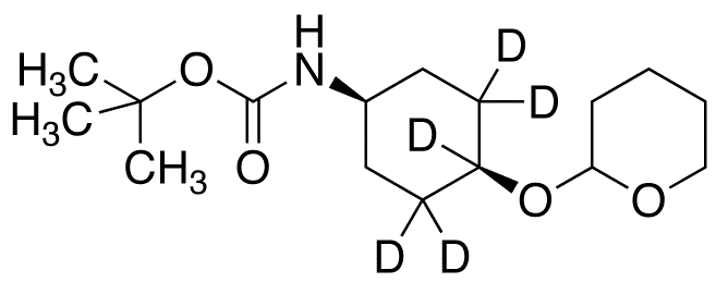 cis-[2-(4-tert-Butyloxycarbonylamino)cyclohexyloxy]tetrahydro-2H-pyran-d5 - Chemical structure and product image