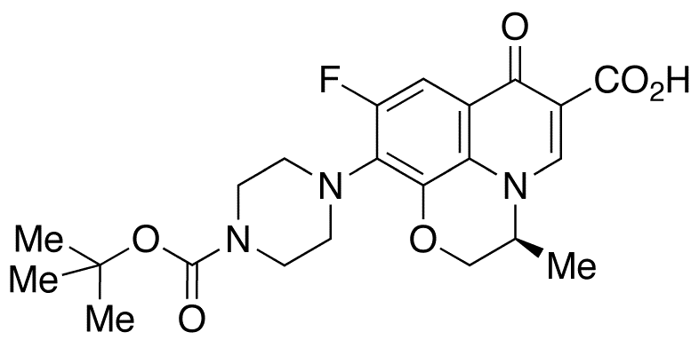 N-tert-Butoxycarbonyl Desmethyl Levofloxacin - Chemical structure and product image