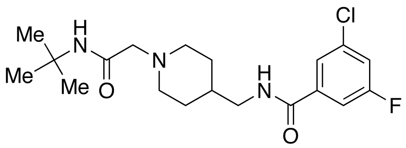 N-((1-(2-(tert-Butylamino)-2-oxoethyl)piperidin-4-yl)methyl)-3-chloro-5-fluorobenzamide - Chemical structure and product image