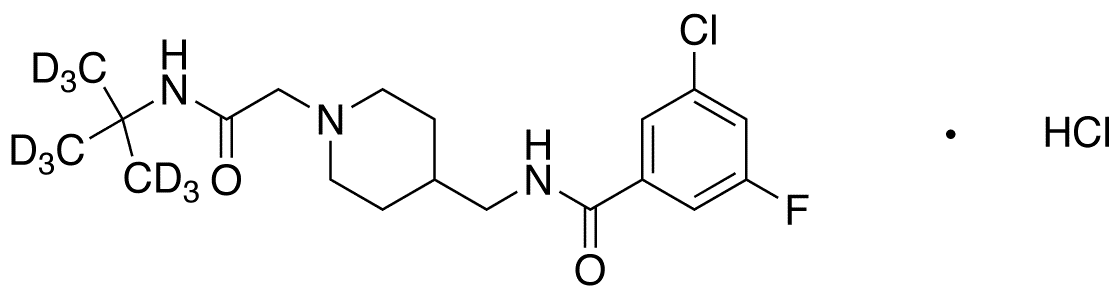 N-((1-(2-(tert-Butylamino)-2-oxoethyl)piperidin-4-yl)methyl)-3-chloro-5-fluorobenzamide-d9 Hydrochloride Salt - Chemical structure and product image