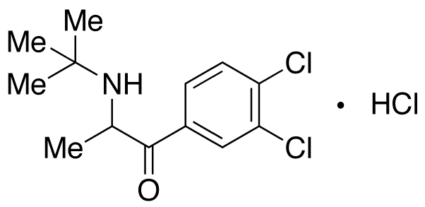 2-(tert-Butylamino)-3,4-dichloropropiophenone Hydrochloride - Chemical structure and product image