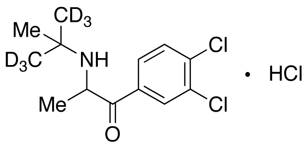 2-(tert-Butylamino)-3,4-dichloropropiophenone-d9 Hydrochloride - Chemical structure and product image
