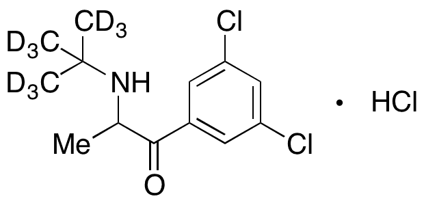 2-(tert-Butylamino)-3,5-dichloropropiophenone-d9 Hydrochloride - Chemical structure and product image