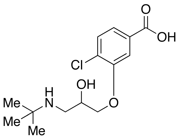 1-tert-Butylamino-3-(2-chloro-5-carboxyphenoxy)-2-propanol Hydrochloride - Chemical structure and product image