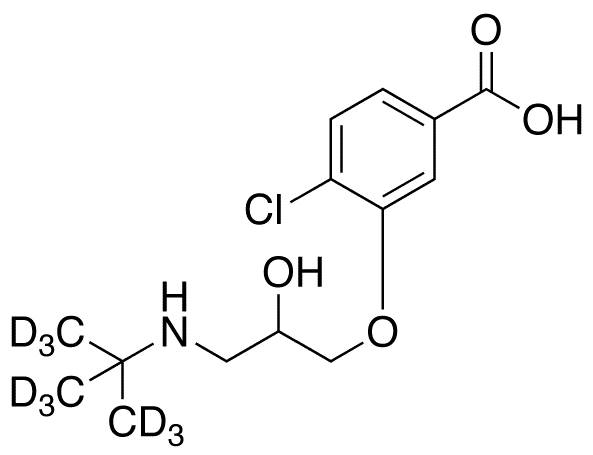 1-tert-Butylamino-3-(2-chloro-5-carboxyphenoxy)-2-propanol-d9 - Chemical structure and product image