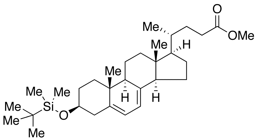 (3beta)-3-[(tert-Butyldimethylsilyl)oxy]-chola-5,7-dien-24-oic Acid Methyl Ester - Chemical structure and product image