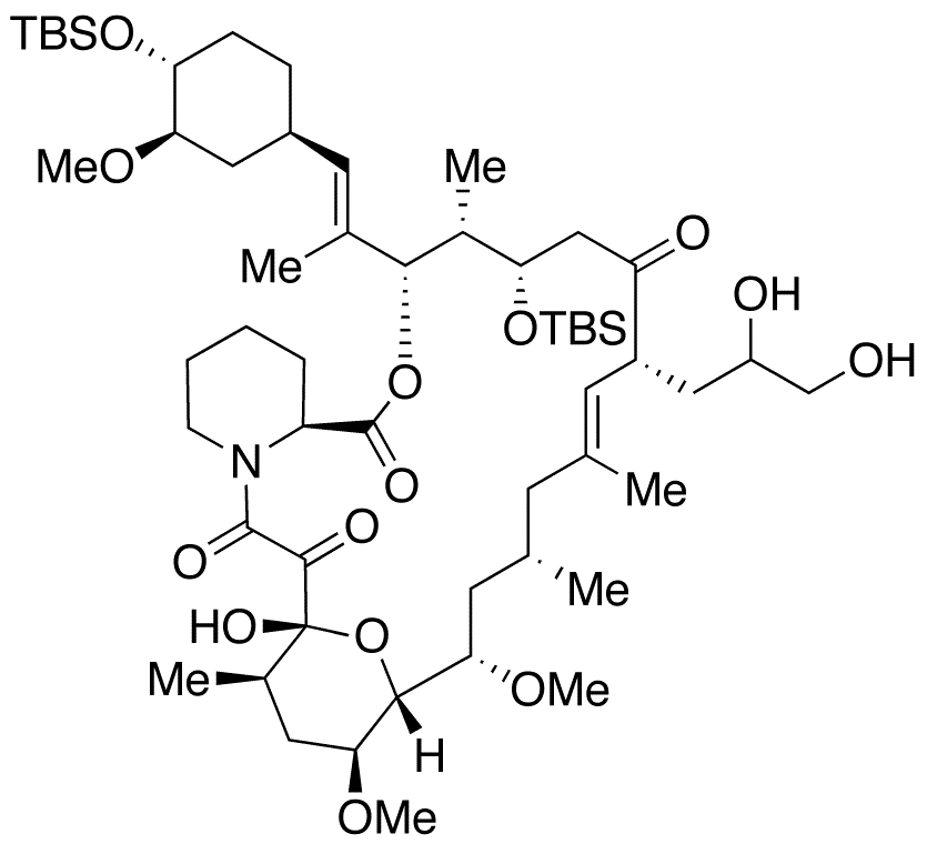 24,33-Bis-O-(tert-butyldimethylsilyl)-37,38-dehydro-37,38-dihydroxy-FK-506 (mixture of diastereomers) - Chemical structure and product image