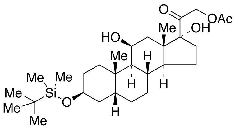 (3beta,5beta)-O-tert-Butyldimethylsilyl 21-Acetyloxy Tetrahydro Cortisol - Chemical structure and product image