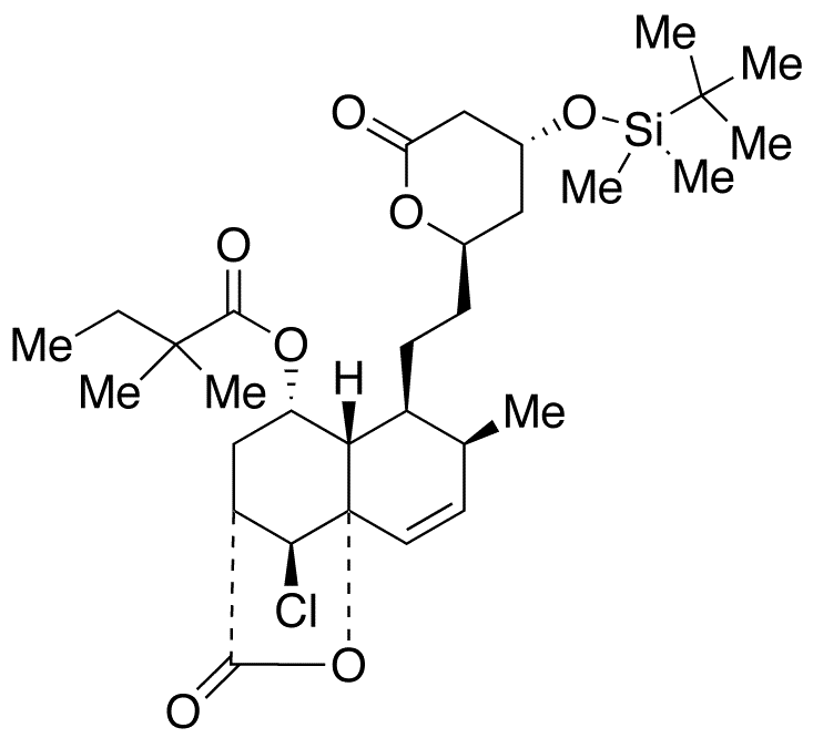 4-tert-Butyldimethylsilyl-6-carboxy-5-chloro-4aâ€™-hydroxy Simvastatin Î³-Lactone - Chemical structure and product image