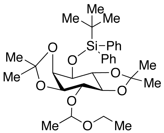 3-O-[(tert-Butyldiphenylsilyl]-6-O-(D,L-1-Ethoxyethyl)-1,2:4,5-bis-O-(1-methylethylidene)-D,L-myo-inositol - Chemical structure and product image