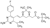 tert-Butyl-7-[4-(4-fluorophenyl)-6-isopropyl-2-aminopyrimidin-5-yl]-(3R,5S)-isopropylidene-(E)-6-heptenoate - Chemical structure and product image