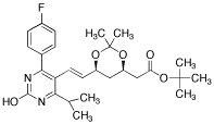 tert-Butyl-7-[4-(4-fluorophenyl)-6-isopropyl-2-hydroxypyrimidin-5-yl]-(3R,5S)-isopropylidene-(E)-6-heptenoate - Chemical structure and product image