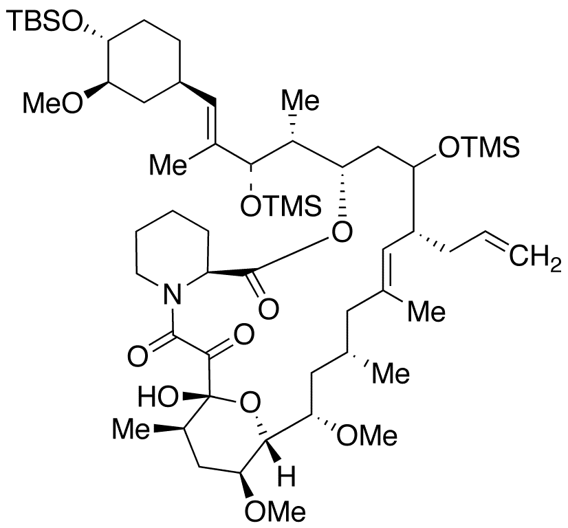 33-O-tert-Butyldimethylsilyloxy-22,27-Di-O-trimethylsilyl-iso-FK-506 - Chemical structure and product image
