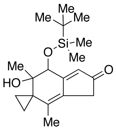 7-tert-Butyldimethylsilyloxy-6,7-dihydro-6-hydroxy-4,6-dimethyl-spiro[cyclopropane-1,5-[5H]inden]-2(3H)-one - Chemical structure and product image