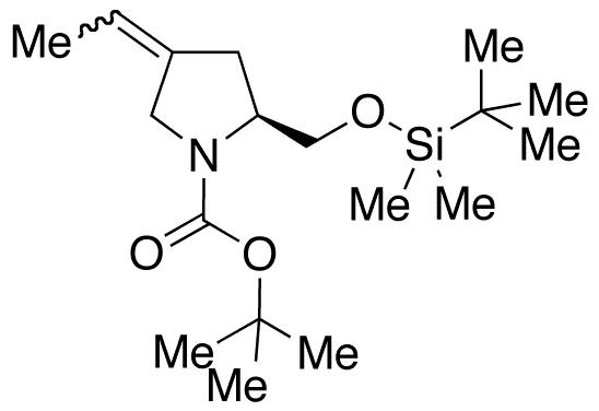 (2S)-2-[[(tert-Butyldimethylsilyloxy]methyl]-4-ethylidene-1-pyrrolidinecarboxylic Acid tert-Butyl Ester - Chemical structure and product image