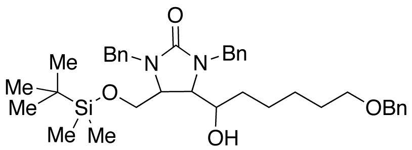 4-(tert-Butyldimethylsilyloxymethyl)-5-(1,6-dihydroxyhexyl)-1,3-dibenzyl-2-imidazolidinone Benzyl Ether - Chemical structure and product image