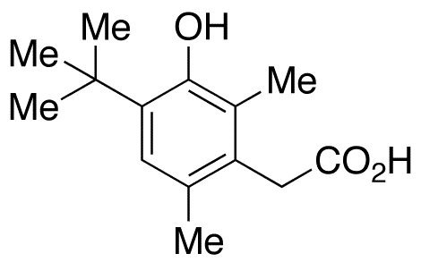 4-tert-Butyl-2,6-dimethyl-3-hydroxyphenylacetic Acid - Chemical structure and product image