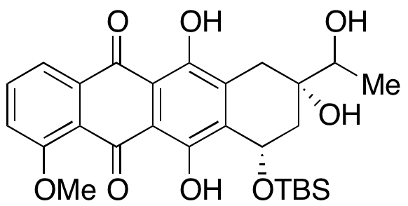 (8S,10S)-10-((tert-Butyldimethylsilyl)oxy)-6,8,11-trihydroxy-8-(1-hydroxyethyl)-1-methoxy-7,8,9,10-tetrahydrotetracene-5,12-dione - Chemical structure and product image
