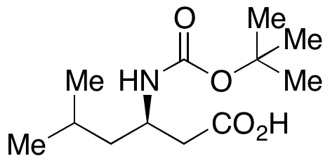 (3R)-3-[[(1,1-Dimethylethoxy)carbonyl]amino]-5-methylhexanoic Acid; (R)-3-[[(1,1-Dimethylethoxy)carbonyl]amino]-5-methylhexanoic Acid; Boc-D-beta-homoleucine - Chemical structure and product image
