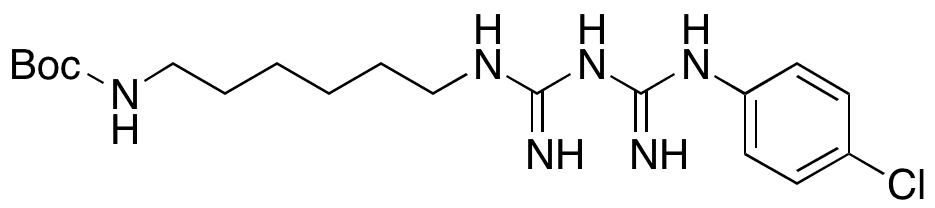 tert-Butyl (6-(3-(N-(4-Chlorophenyl)carbamimidoyl)guanidino)hexyl)carbamate - Chemical structure and product image