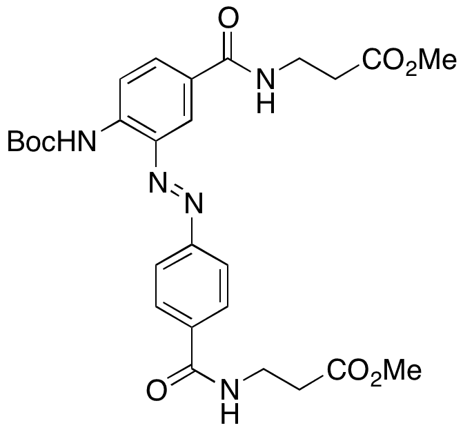 (E)-3-(4-((tert-Butoxycarbonyl)amino)-3-((4-((3-methoxy-3-oxopropyl)carbamoyl)phenyl)diazenyl)benzamido)propanoic Acid Methyl Ester - Chemical structure and product image