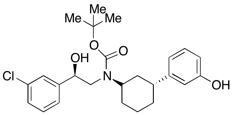 tert-Butyl ((R)-2-(3-Chlorophenyl)-2-hydroxyethyl)((1S,3R)-3-(3-hydroxyphenyl)cyclohexyl)carbamate - Chemical structure and product image