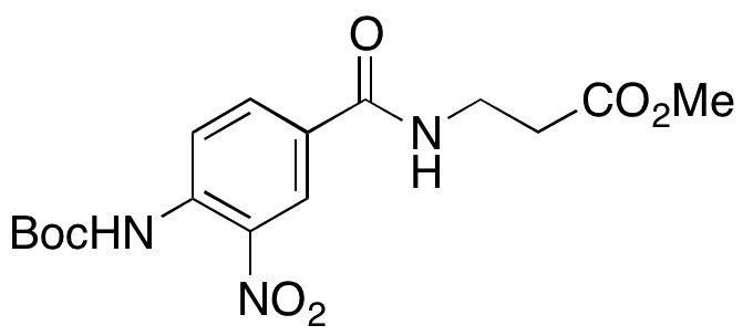 3-(4-((tert-Butoxycarbonyl)amino)-3-nitrobenzamido)propanoic Acid Methyl Ester - Chemical structure and product image