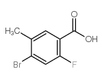 4-Bromo-2-fluoro-5-methylbenzoic acid - Chemical structure and product image