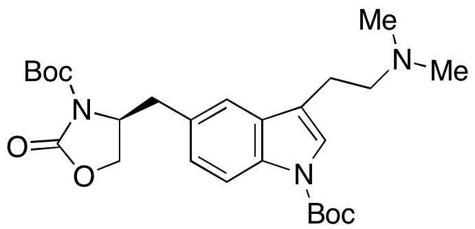 (S)-4-((1-(tert-Butoxycarbonyl)-3-(2-(dimethylamino)ethyl)-1H-indol-5-yl)methyl)-2-oxooxazolidine-3-carboxylic Acid tert-Butyl Ester - Chemical structure and product image
