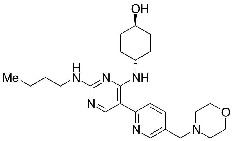 (1r,4r)-4-((2-(Butylamino)-5-(5-(morpholinomethyl)pyridin-2-yl)pyrimidin-4-yl)amino)cyclohexanol - Chemical structure and product image