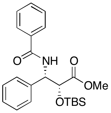 2-O-tert-Butyl(dimethyl)silyl-(2R,3S)-benzoyl-3-phenylisoserine Methyl Ester - Chemical structure and product image