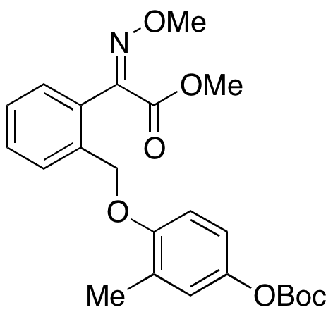 (E)-2-(2-((4-((tert-Butoxycarbonyl)oxy)-2-methylphenoxy)methyl)phenyl)-2-(methoxyimino)acetic Acid Methyl Ester - Chemical structure and product image